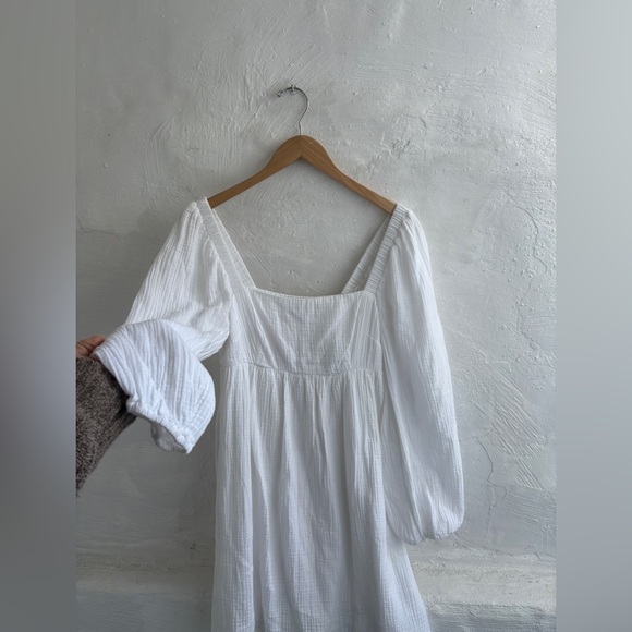 NWT J.crew 100% cotton dress in white Beautiful smocked mini dress - Picture 15 of 16